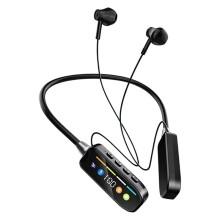 Écouteurs 5.4 avec Écran, Tour de Cou, Sans Fil, Stéréo HiFi, pour le Sport, Compatibles Carte TF