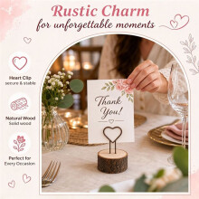 10 Pcs Retro Log Bark Clips for Wedding Stand Photo Holder Card Box Decor Table Numbers Cartoon Photo Stand Clip
