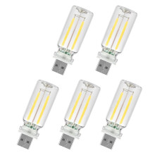 5 Stuks LED-Autolampjes, Interieurverlichting met USB-Aansluiting voor Autodecoratie en Slaapkamer, Aanraakgevoelige Dimbare Sfeerverlichting, Glazen