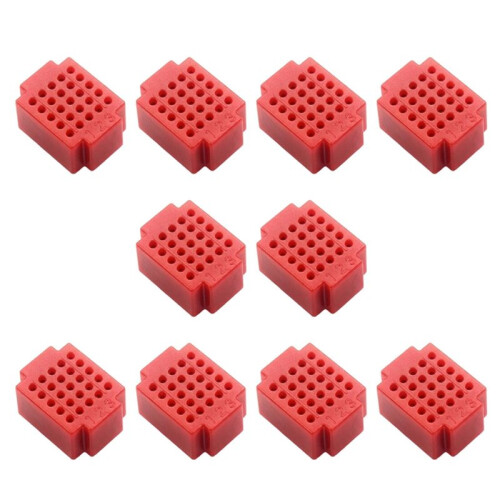 ZY25  Breadboard 25 Points Solderless PCB Board for  Raspberry Pi Prototyping Circuit Testing Red 1