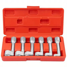 6-Piece Fuel Socket Wrench Set (12/14/16/17/18/19mm L-Shape) Professional Auto Repair Tool for Mechanics