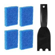 Grill Cleaning Set: Heat-Resistant Scraper and 4 Cleaning Sponges