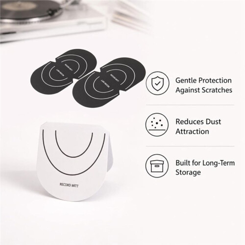 Pacote com 4 Luvas de Limpeza para Discos de Vinil com Clipe e Almofada de Proteção para Limpeza de Discos LP de Vinil 2