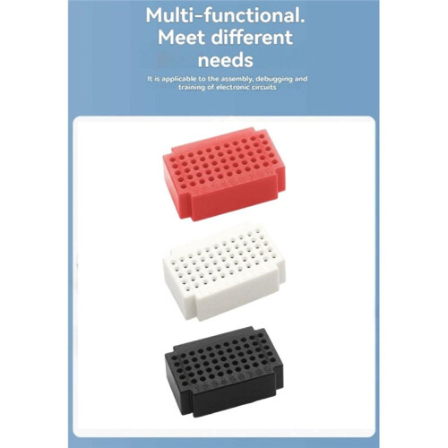 ZY55  Breadboard 55 Points Solderless PCB Board for  Raspberry Pi Prototyping Circuit Testing White
