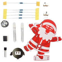 DIY Santa Claus Christmas Tree Music Kit with LED Lights Electronic Soldering Practice Board Xmas Ornament Pendant