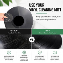 4-Pack Skivrengöringshandske, Vinylskivklämma, Skivrengöringsskydd för Vinyl-LP-Skivor