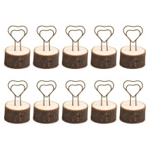10 Pcs Retro Log Bark Clips for Wedding Stand Photo Holder Card Box Decor Table Numbers Cartoon Photo Stand Clip
