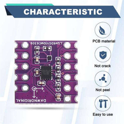 5Pcs LSM6DSV + QMC6309 Nine-Axis Sensor Module Gyroscope Accelerometer with QMC6309 Magnetometer for Smol Slime 1
