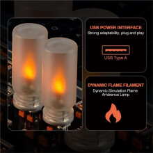 4 St USB-Nattlampor för Bilen, Bärbara LED-Flamlampor med Atmosfär för Bil/Sovrum/Fest/Camping