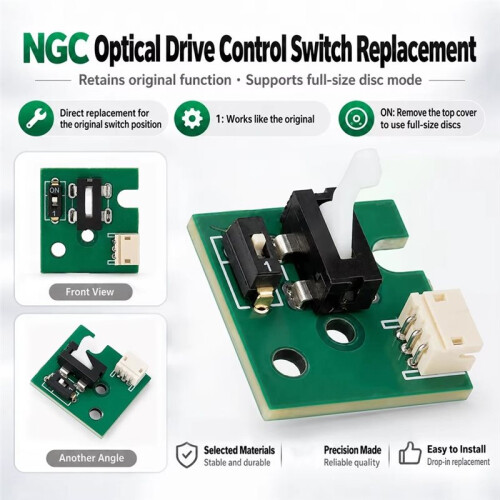 For GC Optical Drive Lid Control  Replacement Board with Full-Size Disc Mode for GameCube NGC Console