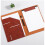 A4 Leather Portfolio Folder Magnetic Clipboard Document Organizer Brown 1