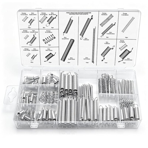 200PCS Spring Assortment Kit 20 Different Sizes Steel Compression and Extension Springs for DIY Repair Project