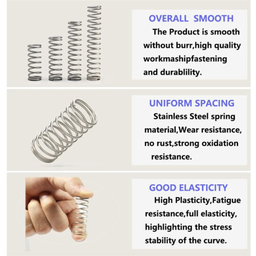420PCS Compression Springs Assortment Kit 24 Different Sizes Small Spring 304 Stainless Steel Mechanical Springs 2