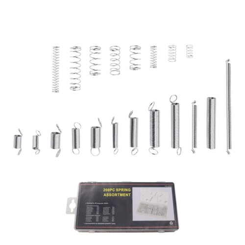 200PCS Spring Assortment Kit 20 Different Sizes Steel Compression and Extension Springs for DIY Repair Project 2