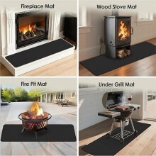 Tapis de Cheminée Ignifugé, Tapis de Protection pour Poêle à Bois, Terrasse, Barbecue, Foyer Extérieur