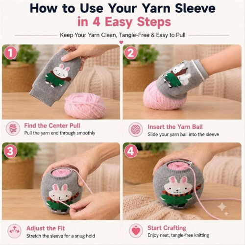 Yarn for  Sleeve, Stretch Center Pull Yarn Cake Cover Keeps Yarn Organized