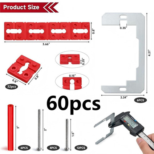 60PCS Outlet Spacer Kit Stackable Spacers Metal Shims Long Screws for Fixing Loose Sunken Misaligned Electrical Outlets 1