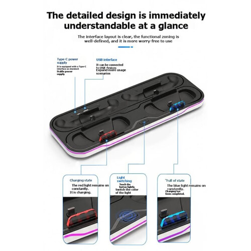 Multi-Function RGB Storage Dock for   2 Stand Accessories 2
