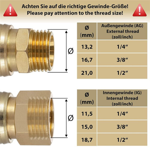 Compressed Air Quick Coupling NW 7.2 with 1/4 Inch Internal Thread, Standard Coupling Socket for Compressor Connection