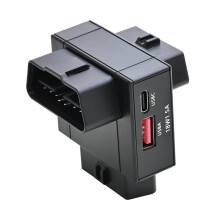 OBD2 Splitter Adapter 1 Male to 2 Female with USB & USB-C Charging Diagnostic Scanner & Dashcam OBD II Adapter