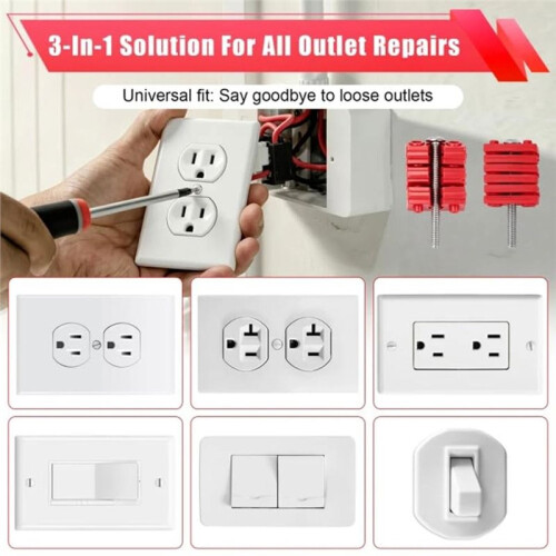 56pcs Outlet Spacer Kit Stackable & Leveling Shims with Wall Mount Screws for Electrical Outlets and Wall Switches 1