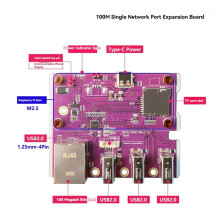 For Raspberry Pi Zero 100Mbps Ethernet Expansion Board with 3-Port USB 2.0 Hub+Type C Expansion Board