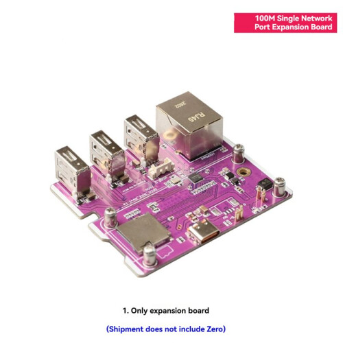 For Raspberry Pi Zero 100Mbps Ethernet Expansion Board with 3-Port USB 2.0 Hub+Type C Expansion Board 2