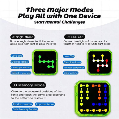 Connect Dots,Solve Logic Puzzles, Video Games,Train Attention,Interactive Educational Handheld Game Console for Kids 1