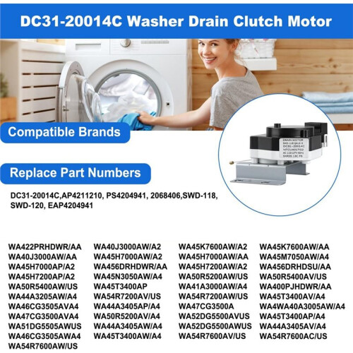 New 2-Hole Drain Pump Motor Actuator for  Washing Machines - Durable Replacement Part 1