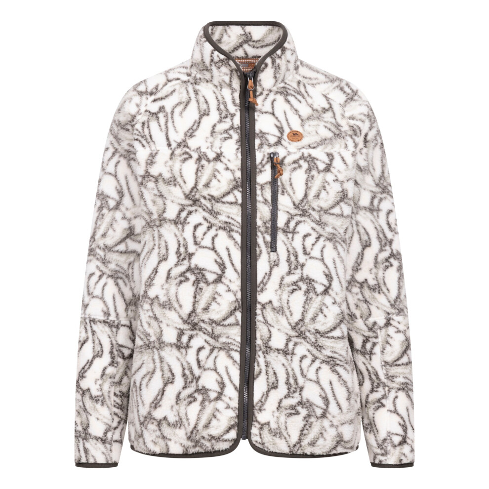 Trespass Women's Off White Jessie Printed Fleece Jacket In White | Size: Small - Image 2