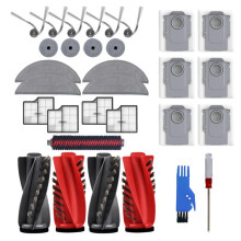 Kit com 31 Peças de Reposição para Saros 10 e G30: Escova Lateral Principal, Filtro, Esfregão e Saco de Pó.