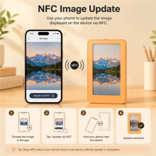NFC E-Ink Screen Card DIY Photo Pendant Backpack Refrigerator Magnet Design Customizable Image Tag