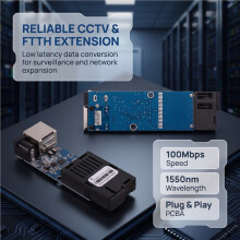 100Mbps 25KM Fiber Transceiver Module Fiber Media Converter SC to RJ45 Ethernet Transceiver for CCTV & FTTH B