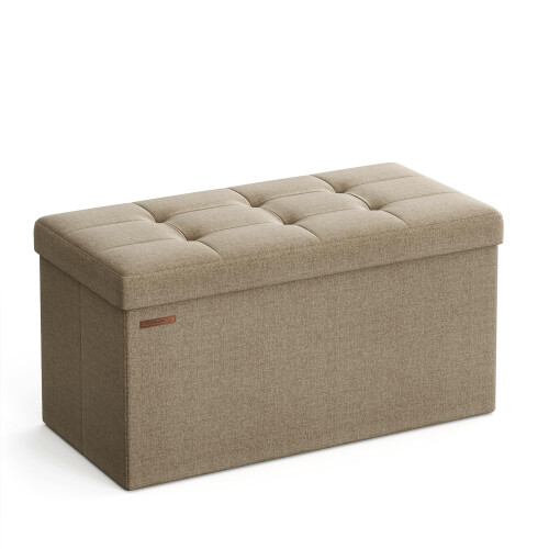 Songmics SONGMICS Ottoman Storage Box, Foldable Tufted Bench, 80L