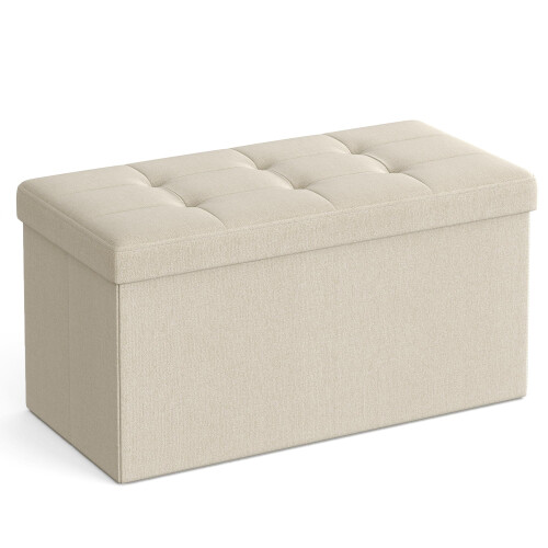 Songmics SONGMICS Ottoman Storage Box, Foldable Tufted Bench, 80L