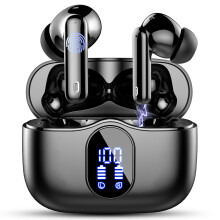 Wireless Earbuds, Bluetooth 5.4 Headphones In Ear with 4 ENC Mic, 36H Playtime HiFi Stereo with Noise Cancelling Ear Buds, IP7 Waterproof LED Display