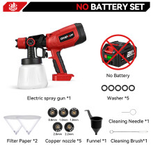 ONEVAN Pistolet de pulvérisation électrique, 1400 ml, Compatible batterie 18V, Pour meubles et acier
