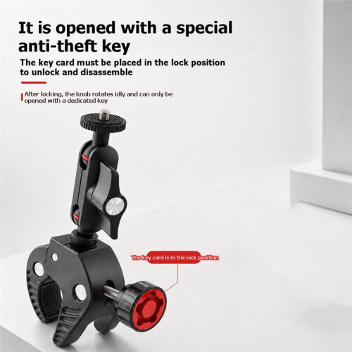 Bike Action Camera Universal Pipe Clip Three-Pronged Lock Bike Camera Rotating Mount 2