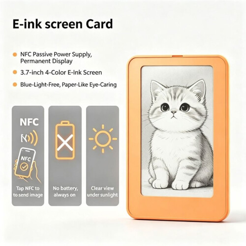 NFC E-Ink Screen Card DIY Photo Pendant Backpack Refrigerator Magnet Design Customizable  Image Tag 2