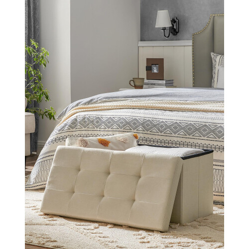 Songmics SONGMICS Ottoman Storage Box, Foldable Tufted Bench, 80L 1