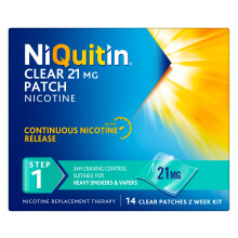 NiQuitin Clear Nicotine Patches Step 1 21mg, Pack of 14 (2 Weeks)