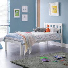 Luna 135cm Double Bed - Surf White