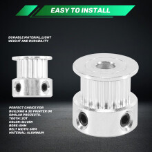 5PCS Aluminum GT2 Timing Belt Pulley 20 Teeth Bore 5mm Width 6mm and Wrench for RepRap 3D Printer Prusa i3