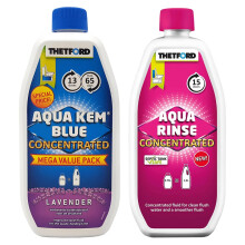 THETFORD AQUA KEM PORTABLE CAMPING TOILET CHEMICALS PINK & BLUE CONCENTRATE DUO