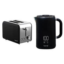 LEISUREWIZE SLEEK TOASTER & KETTLE 1.7L SET BLACK CAMPER CARAVAN MOTORHOME BOAT