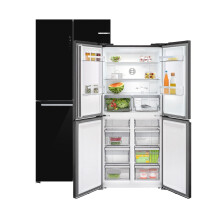 Bosch Serie 4 KMC85LBEA side-by-side refrigerator Freestanding 547 L E Black