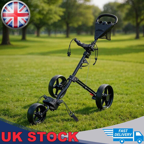 Premium 3 Wheeled Golf Push Trolley Golf Essentials Lightweight Foldable