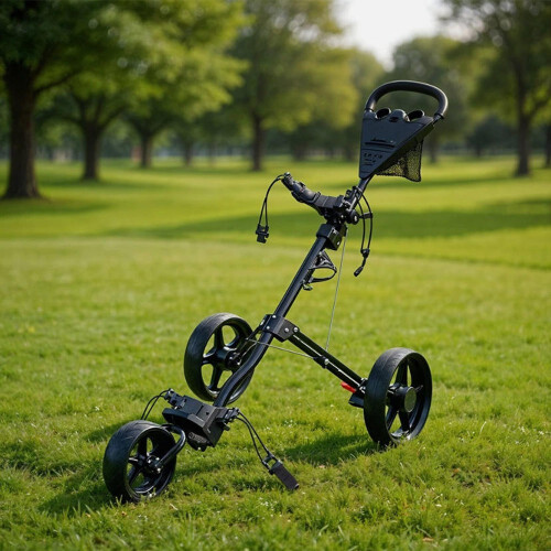Premium 3 Wheeled Golf Push Trolley Golf Essentials Lightweight Foldable 1