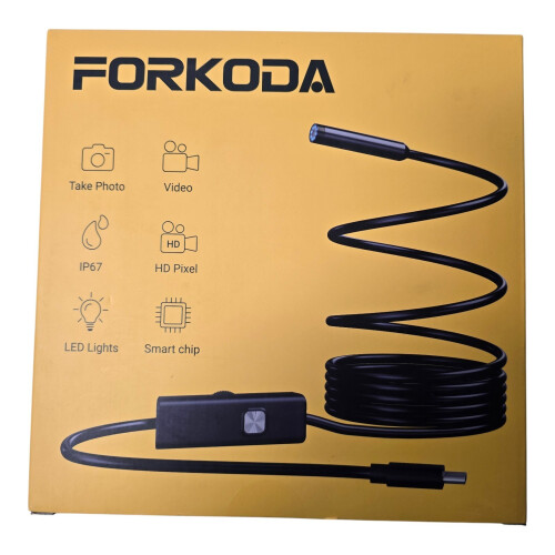 Forkoda DN200 1920P HD Endoscope Camera 5m Cable 8 LED for Android iOS IP67 1