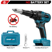 ONEVAN Pistolet à rivets électrique sans fil, moteur sans balais, 25000N, pour batterie Makita 18V